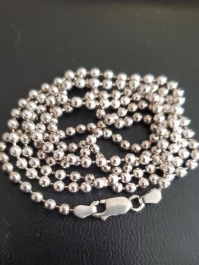 Solid Italy 925 Sterling Silver Ball Chain Necklace, Silver Chain 18 grms